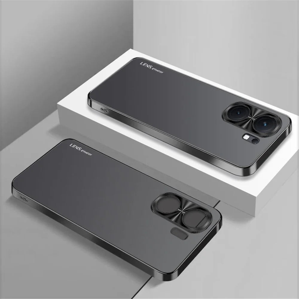 For vivo iQOO Neo9 Pro 5G Case Shockproof Acrylic+TPU Electroplating Metal Frame Phone Cover - Black - 2