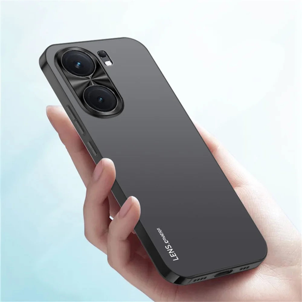 For vivo iQOO Neo9 Pro 5G Case Shockproof Acrylic+TPU Electroplating Metal Frame Phone Cover - Black - 3