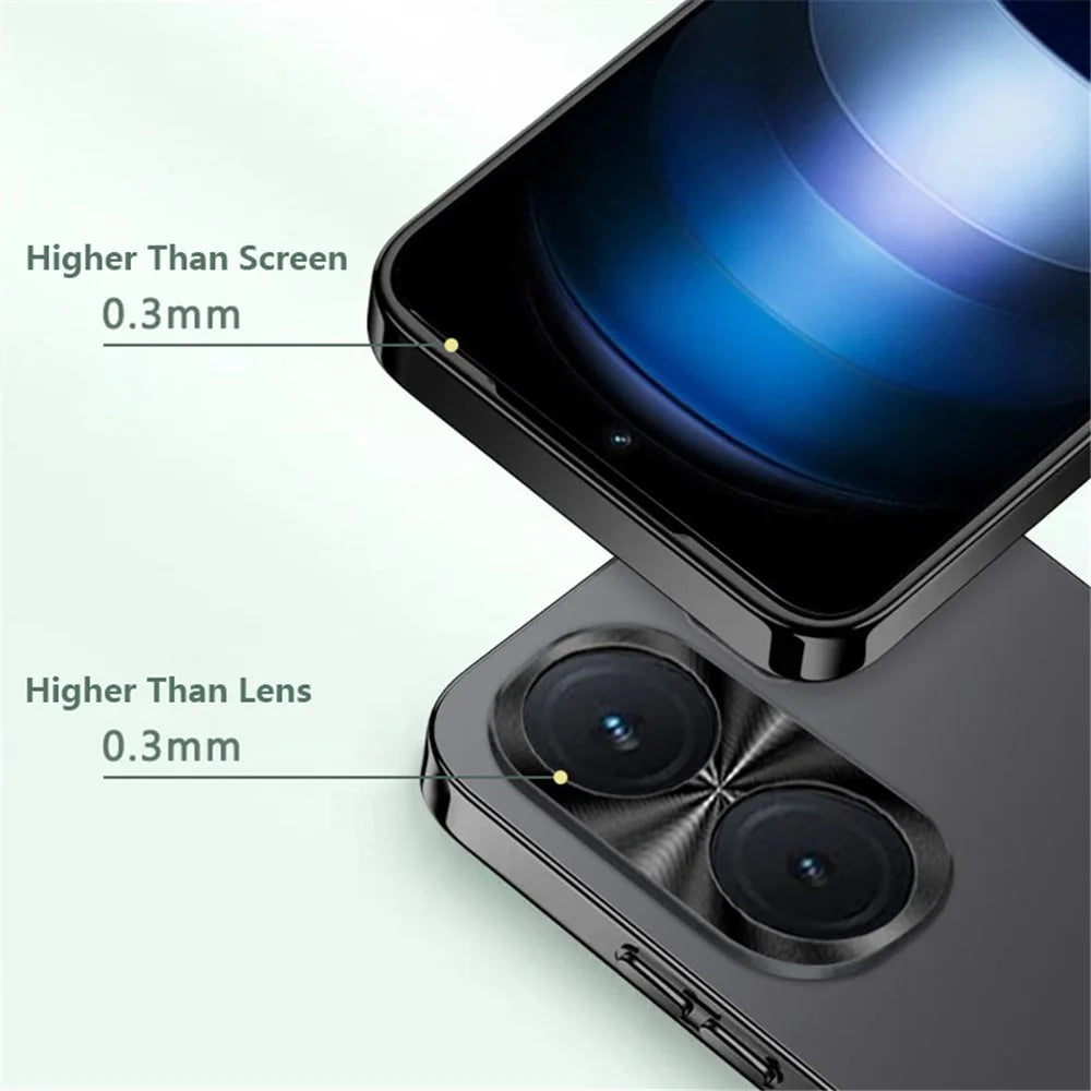 For vivo iQOO Neo9 Pro 5G Case Shockproof Acrylic+TPU Electroplating Metal Frame Phone Cover - Black - 4