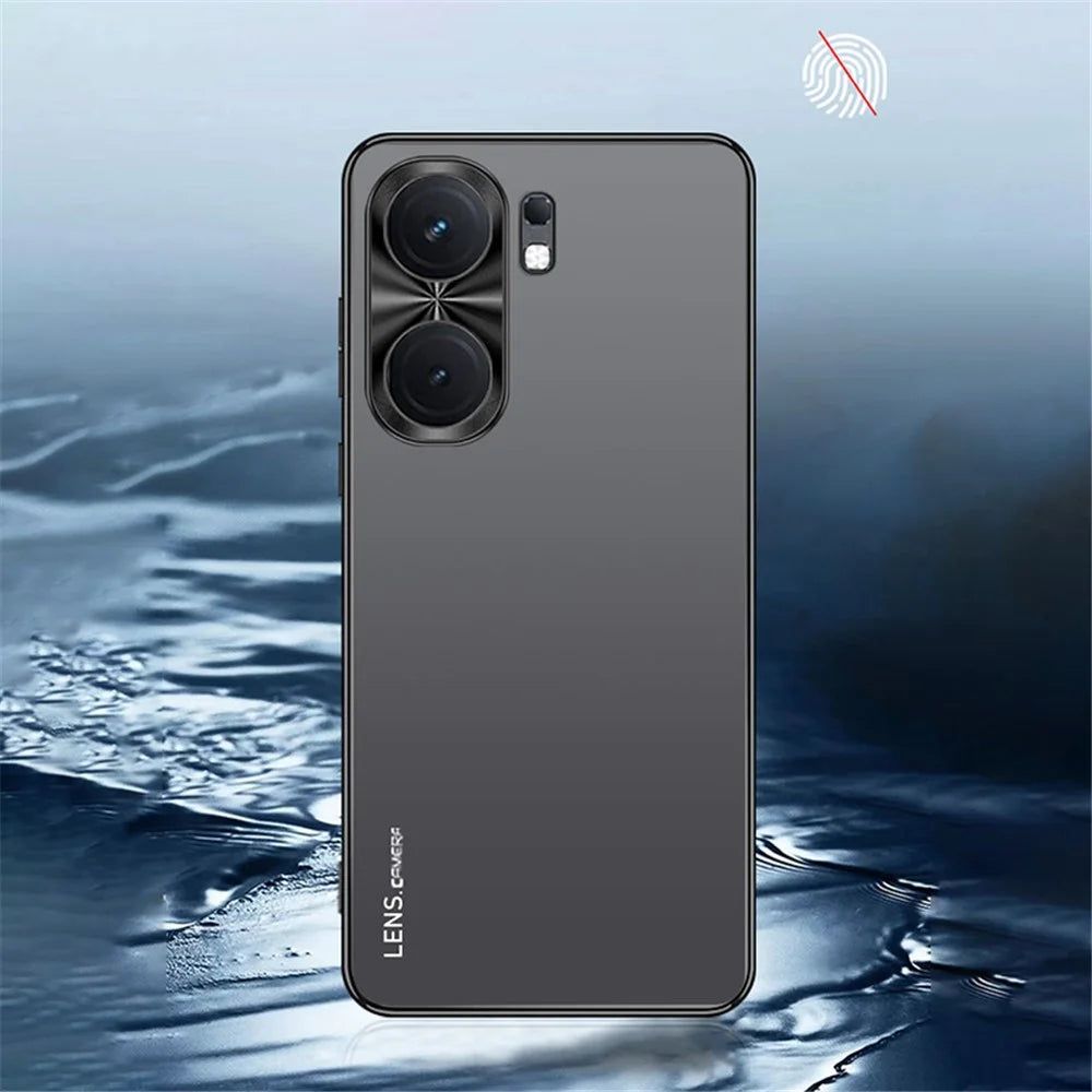 For vivo iQOO Neo9 Pro 5G Case Shockproof Acrylic+TPU Electroplating Metal Frame Phone Cover - Black - 6