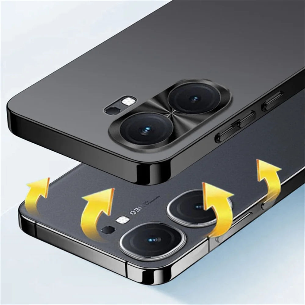 For vivo iQOO Neo9 Pro 5G Case Shockproof Acrylic+TPU Electroplating Metal Frame Phone Cover - Black - 7