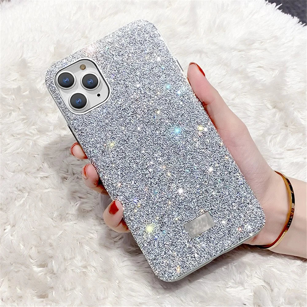 VESCENT For iPhone 11 Pro Max Case TPU+PC Phone Protective Cover Glitter Phone Shell - Grey  /  Silver - 1