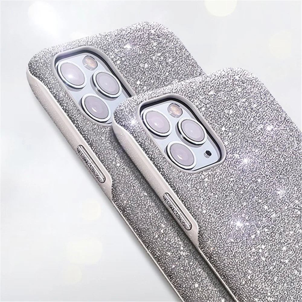 VESCENT For iPhone 11 Pro Max Case TPU+PC Phone Protective Cover Glitter Phone Shell - Grey  /  Silver - 2
