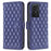 BINFEN COLOR BF Style-14 For TCL 50 SE Wallet Case Rhombus Grid PU Leather Phone Cover - Dark Blue - 1