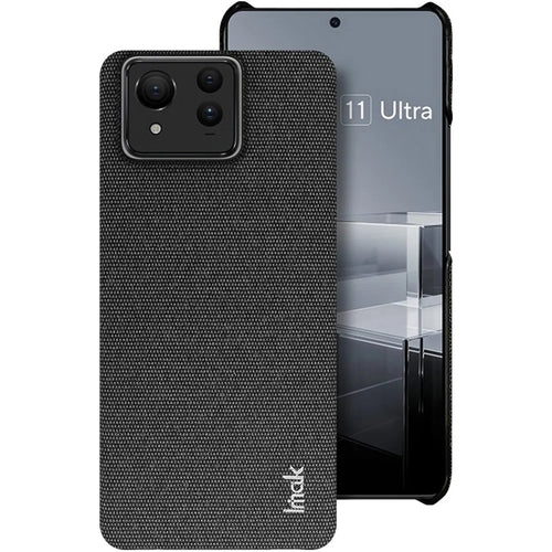 IMAK Ruiyi Series for Asus Zenfone 11 Ultra 5G Case Fabric Texture Leather+PC Phone Back Cover - Black - 1