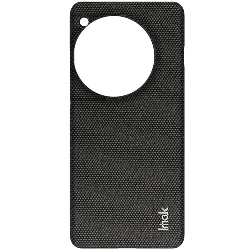 IMAK Ruiyi Series for OnePlus Ace 3 5G / 12R 5G Case Fabric Texture Leather+PC Phone Back Cover - Black - 5