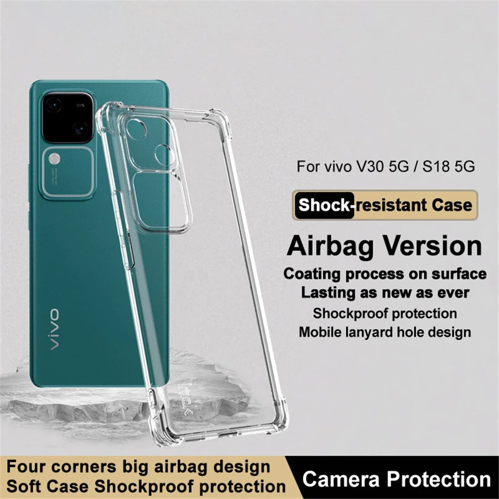 IMAK For vivo V30 5G Clear Case Airbag Corner Drop-proof TPU Phone Cover - 2