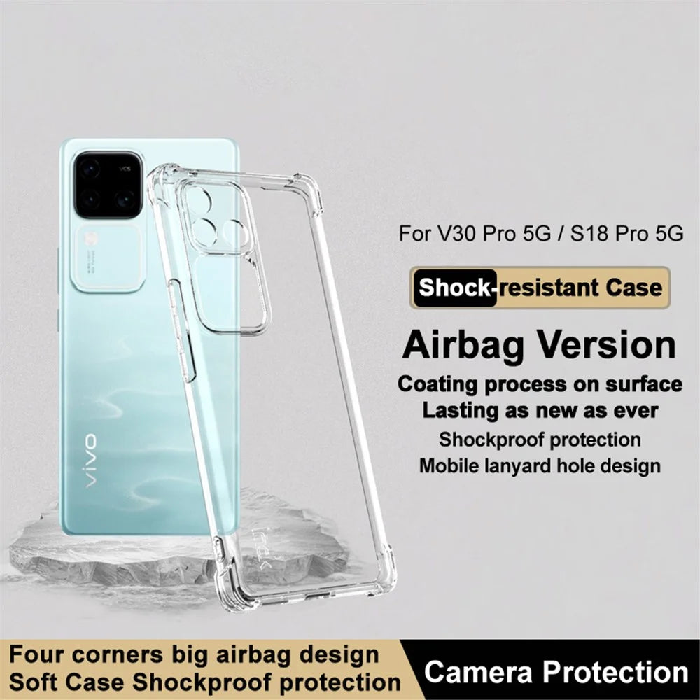 IMAK For vivo V30 Pro 5G / S18 Pro 5G Case Reinforced Corners Protection TPU Phone Cover - Transparent - 2