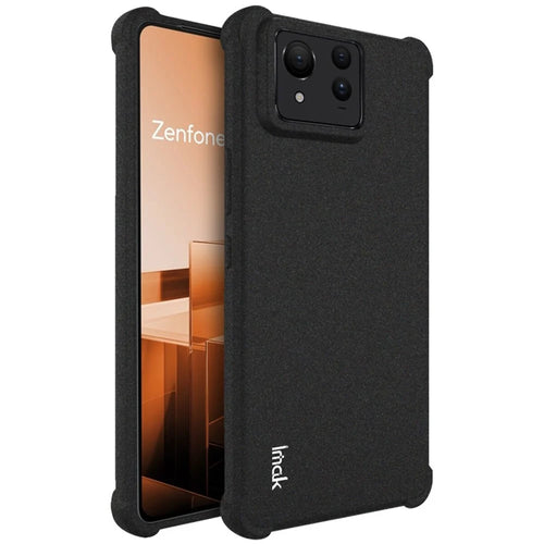 IMAK For Asus Zenfone 11 Ultra 5G Case Matte TPU Airbag Shockproof Phone Cover - Black - 1