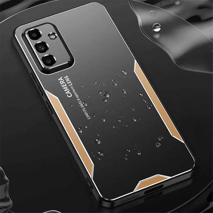 For Samsung Galaxy A14 5G / 4G Case Aluminum Alloy+TPU+PC Anti-Scratch Shockproof Phone Cover - Silver - 6