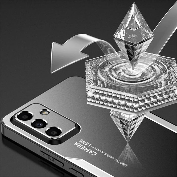 For Samsung Galaxy A15 5G Case Aluminum Alloy+TPU+PC Phone Back Cover - Silver - 4