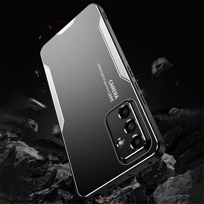 For Samsung Galaxy A15 5G Case Aluminum Alloy+TPU+PC Phone Back Cover - Silver - 5
