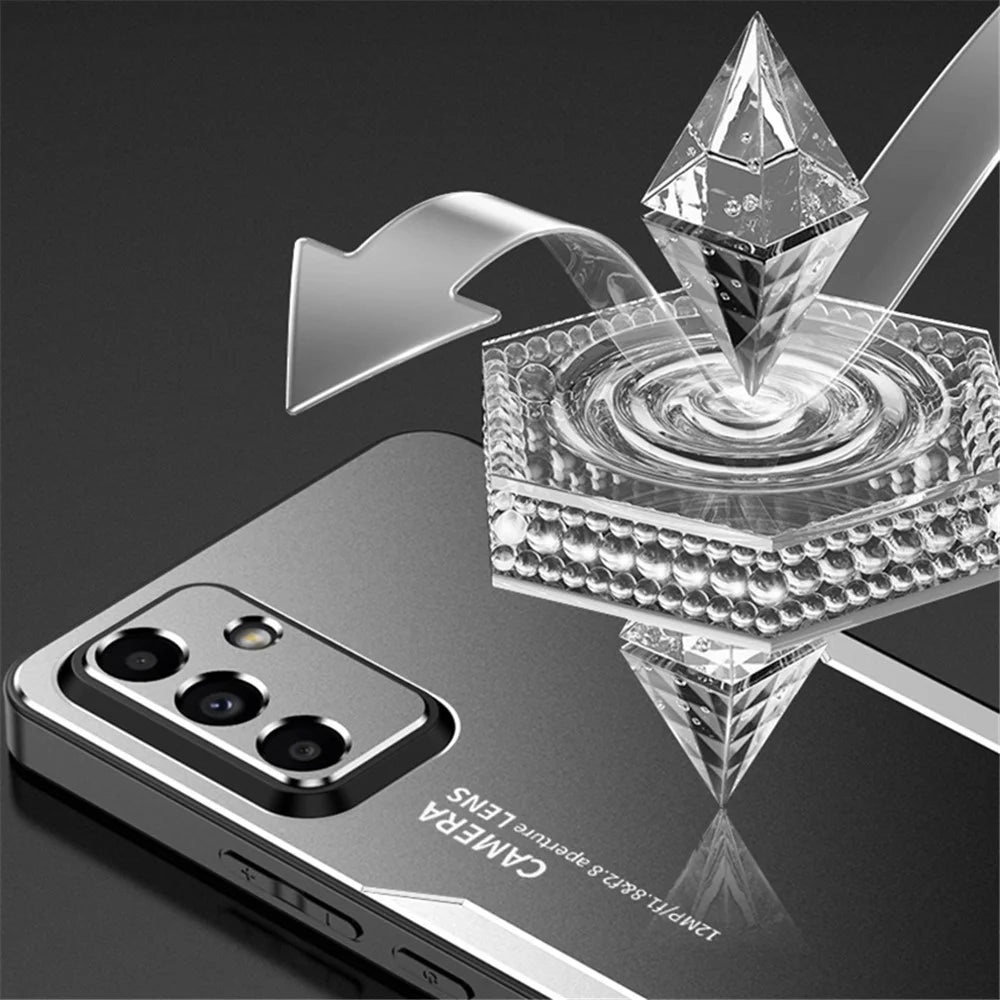 For Samsung Galaxy A05s 4G Case Aluminum Alloy+TPU+PC Drop-proof Phone Back Cover - Silver - 4