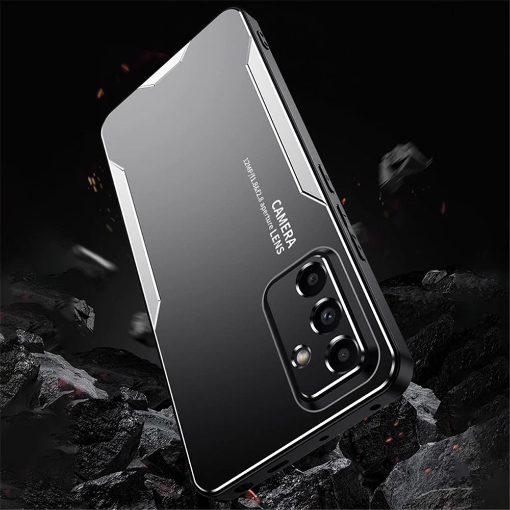 For Samsung Galaxy A05s 4G Case Aluminum Alloy+TPU+PC Drop-proof Phone Back Cover - Silver - 5