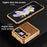 For Samsung Galaxy Z Flip3 5G Case Hinge Protection Leather Coated PC Folding Phone Cover - Brown - 3