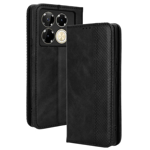 For Infinix Note 40 Pro 4G / X6850 Wallet Case Retro Leather Phone Cover - Black - 1