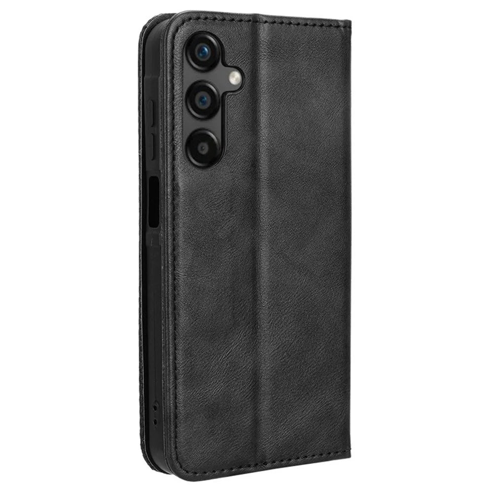 For Samsung Galaxy M55 5G / C55 5G / F55 5G Wallet Phone Case Retro Leather Flip Cover - Black - 7