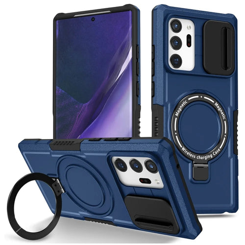 For Samsung Galaxy Note20 Ultra / Note20 Ultra 5G Case Anti-drop PC+TPU Phone Shell Magnetic Case - Sapphire - 1