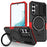 For Samsung Galaxy S22 5G Case PC+TPU Magnetic Phone Shell with Slide Camera Lid - Red / Black - 1