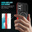 For Samsung Galaxy S22 5G Case PC+TPU Magnetic Phone Shell with Slide Camera Lid - Red / Black - 2