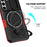 For Samsung Galaxy S22 5G Case PC+TPU Magnetic Phone Shell with Slide Camera Lid - Red / Black - 6
