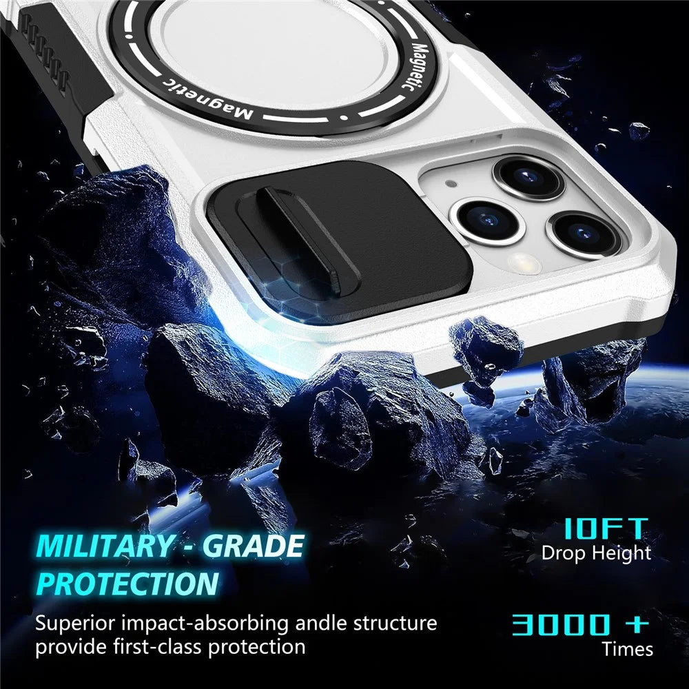 For iPhone 11 Pro Case Compatible with MagSafe PC+TPU Camera Protection Phone Cover - Black / White - 5