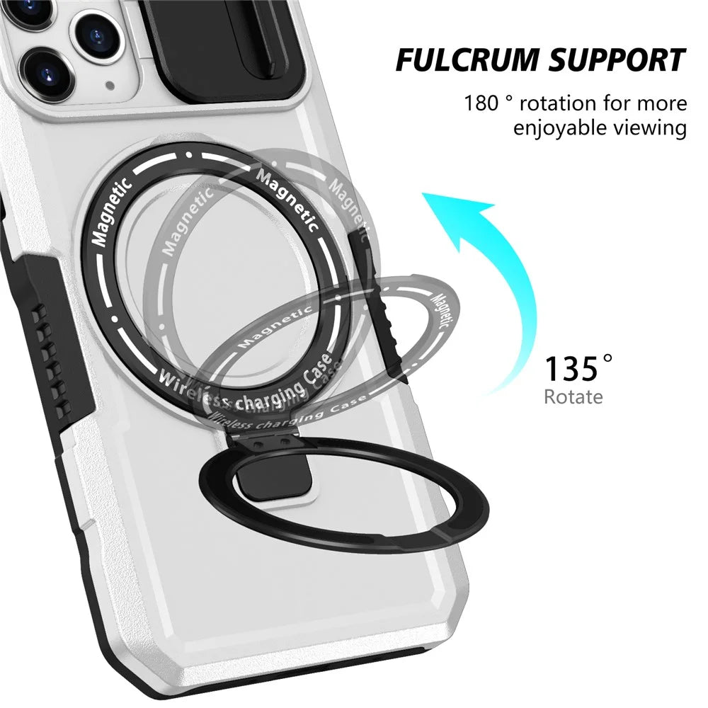For iPhone 11 Pro Case Compatible with MagSafe PC+TPU Camera Protection Phone Cover - Black / White - 6