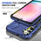 For Samsung Galaxy A35 5G Magnetic Case Ring Holder Kickstand TPU+PC Phone Cover - Navy Blue - 5
