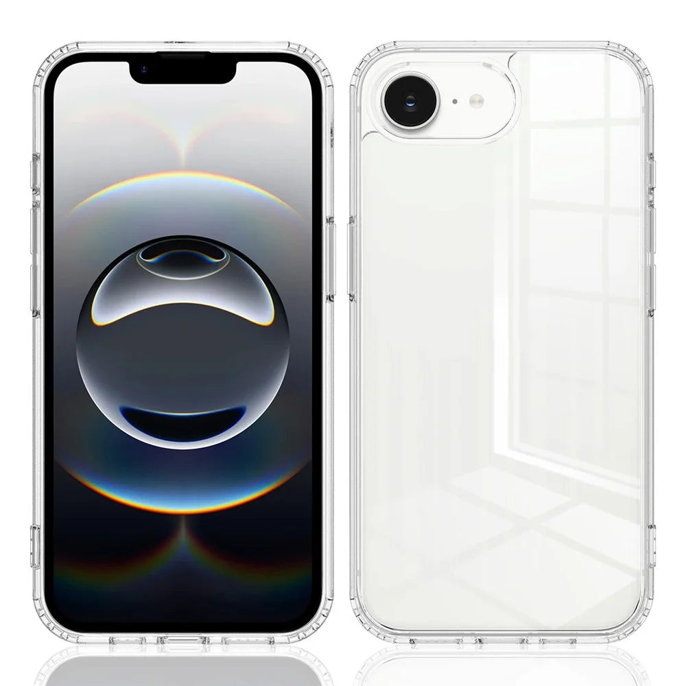For iPhone 17e / 16e Case TPU+Acrylic Crystal Transparent Protective Phone Cover - 2