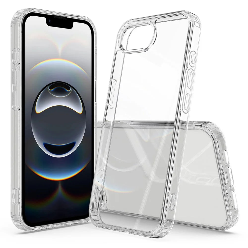 For iPhone 17e / 16e Case TPU+Acrylic Crystal Transparent Protective Phone Cover - 3