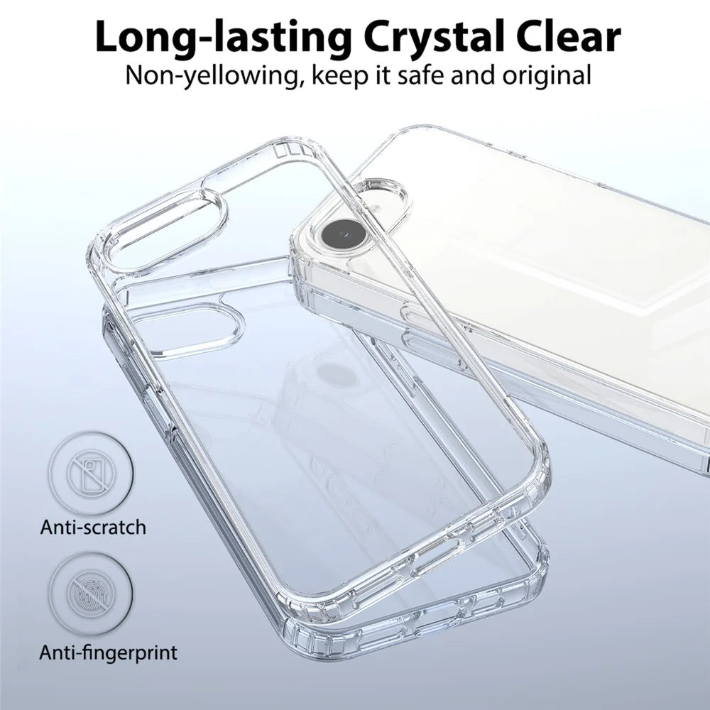 For iPhone 17e / 16e Case TPU+Acrylic Crystal Transparent Protective Phone Cover - 4