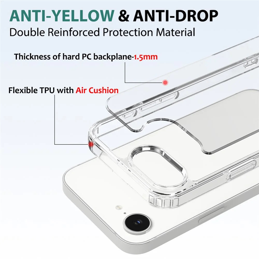 For iPhone 17e / 16e Case TPU+Acrylic Crystal Transparent Protective Phone Cover - 6