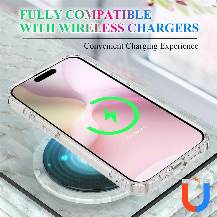 For iPhone 17e / 16e Clear Case Compatible with MagSafe TPU + Acrylic Phone Cover - 5