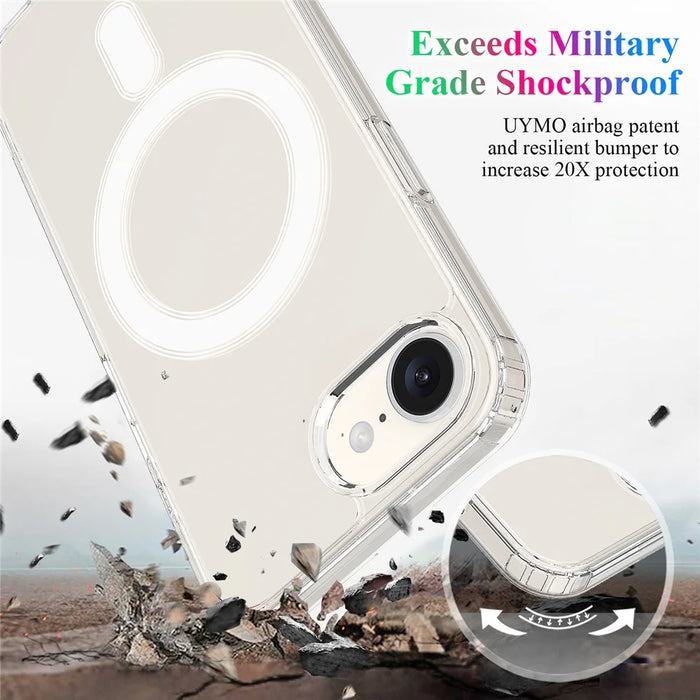 For iPhone 17e / 16e Clear Case Compatible with MagSafe TPU + Acrylic Phone Cover - 6