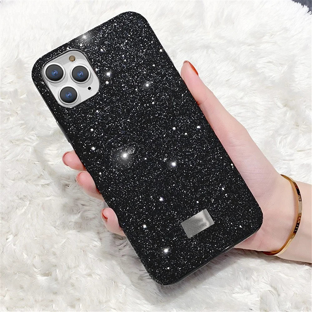 VESCENT For iPhone 11 Pro Case PC+TPU Hot Press Molding Glitter Anti-drop Phone Cover - Black - 2