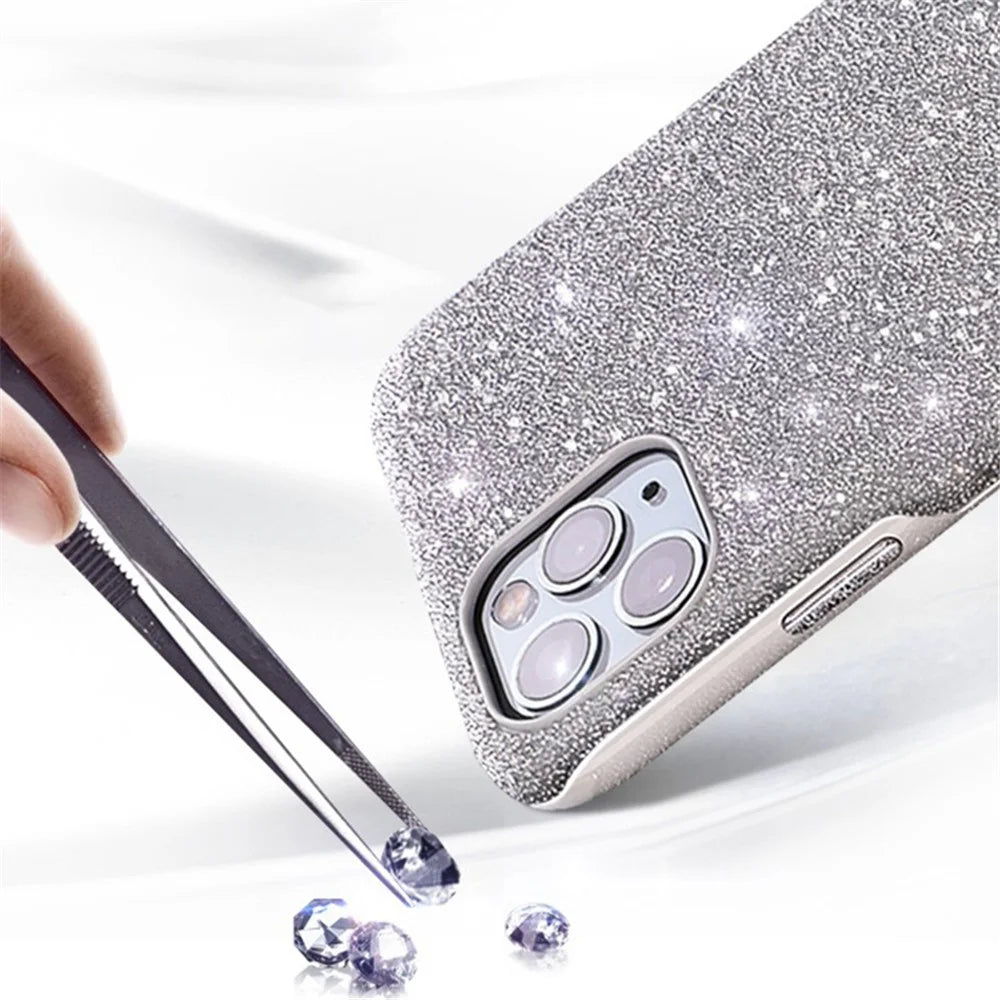 VESCENT For iPhone 11 Pro Case PC+TPU Hot Press Molding Glitter Anti-drop Phone Cover - Black - 4