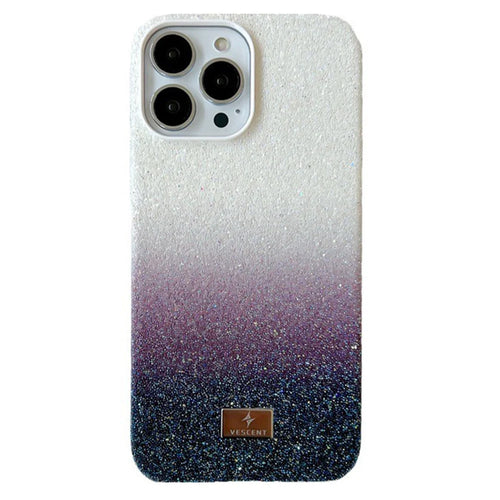 VESCENT For iPhone 13 Pro Anti-drop Cover PC+TPU Glittery Powder Gradient Color Phone Case - Black - 1