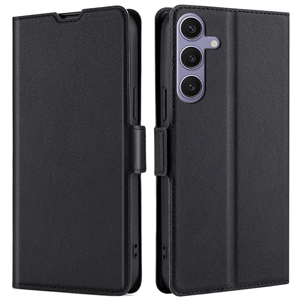 For Samsung Galaxy S24+ Case Shockproof PU+TPU Phone Cover - Black - 1