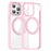 For iPhone 13 Pro PC+TPU Phone Cover Compatible with MagSafe Kickstand Back Case - Pink - 1