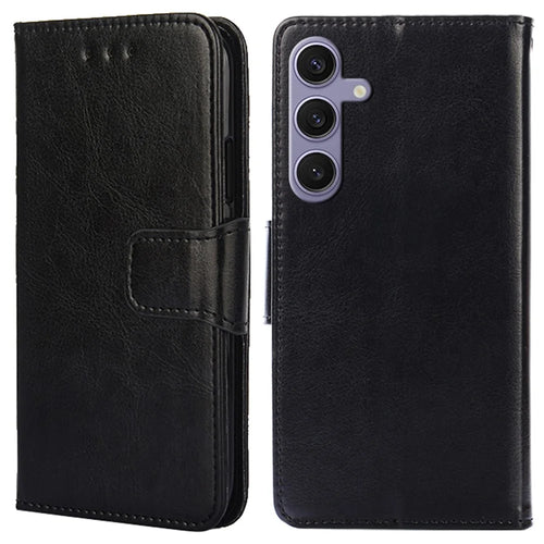 Phone Case Wallet for Samsung Galaxy S24+ TPU+PU Leather Shockproof Cell Phone Stand Cover - Black - 1