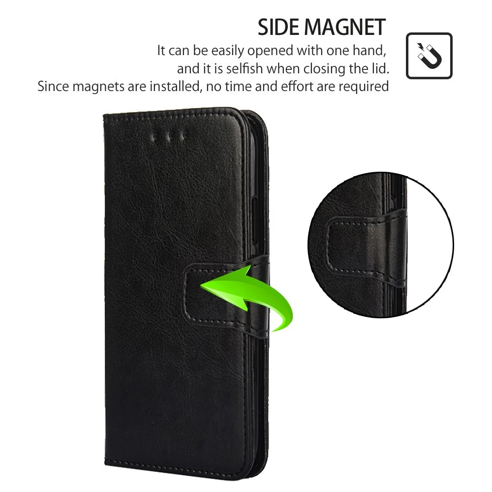 Phone Case Wallet for Samsung Galaxy S24+ TPU+PU Leather Shockproof Cell Phone Stand Cover - Black - 4