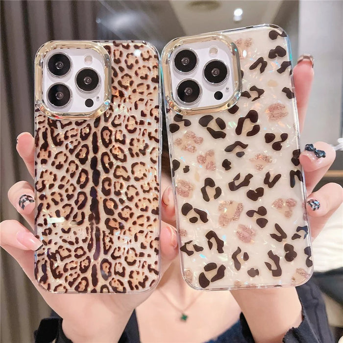 For iPhone 13 Pro Max Case Shockproof PC+TPU IMD Pattern Phone Cover - Y3-Leopard - 3
