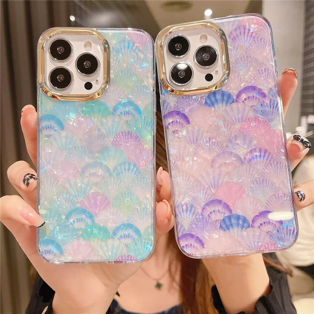 For iPhone 15 Pro IMD Case Anti-Scratch PC+TPU Phone Cover with Electroplating Lens Frame - Y6-Blue Scale - 3