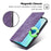 For Realme GT5 Pro 5G RFID Blocking Wallet Mobile Phone Case PU Leather Cover - Purple - 4