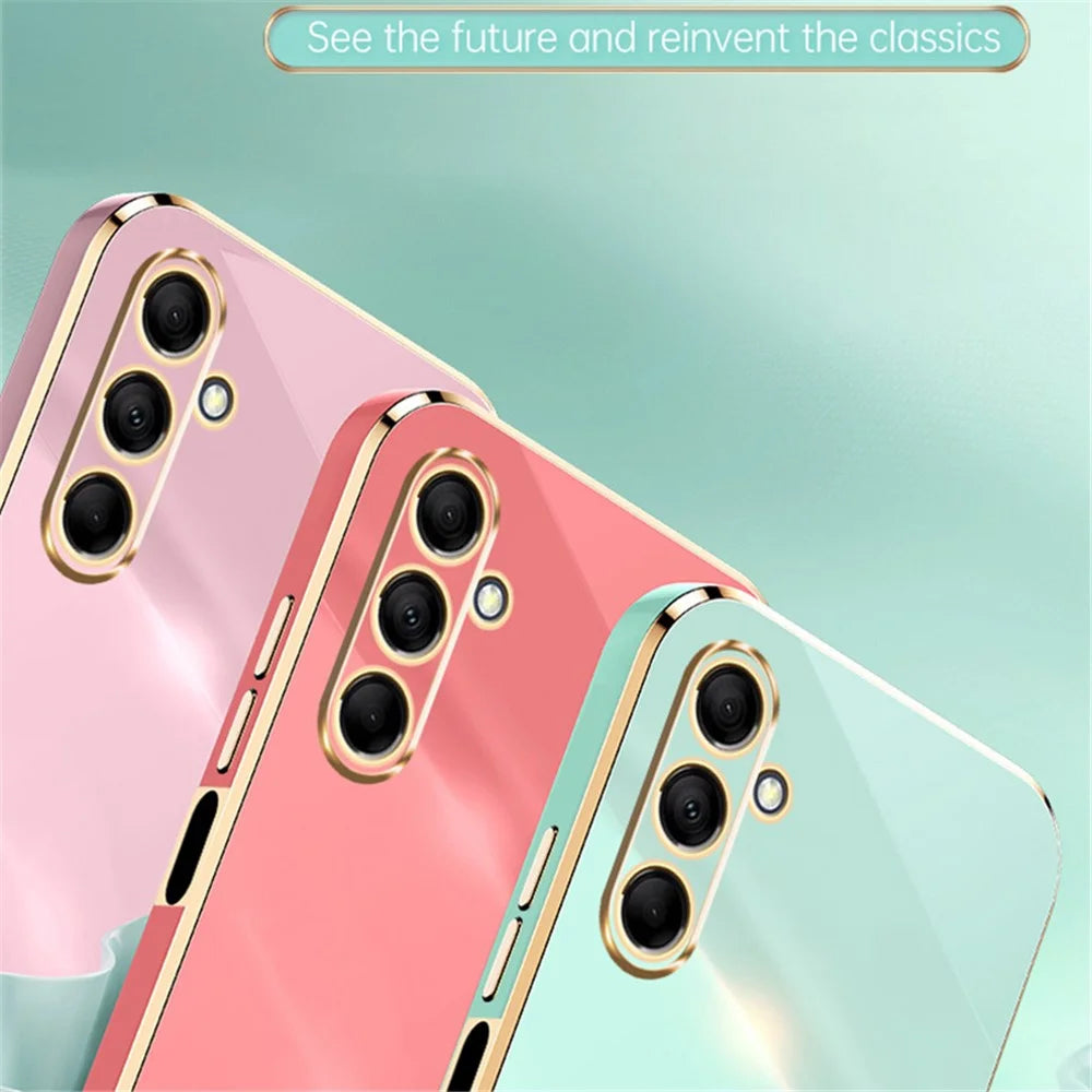 XINLI For Samsung Galaxy M15 5G / F15 5G Case Electroplating Soft TPU Kickstand Phone Cover - Cyan - 7