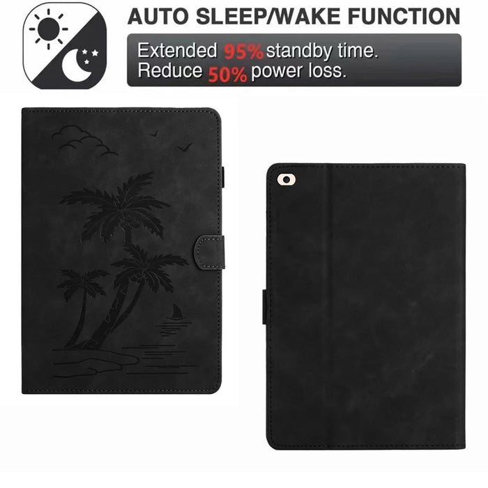 For iPad mini (2019) 7.9 inch / mini 4 / mini 3 / Mini 2 / Mini Case PU Leather Tablet Cover with Card Slots - Black - 7