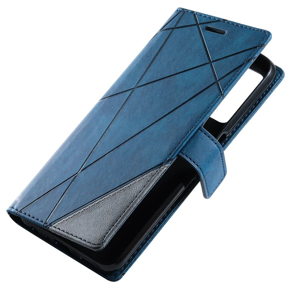 For Samsung Galaxy A13 4G Case PU Leather Skin-Friendly Flip Phone Cover - Blue - 6