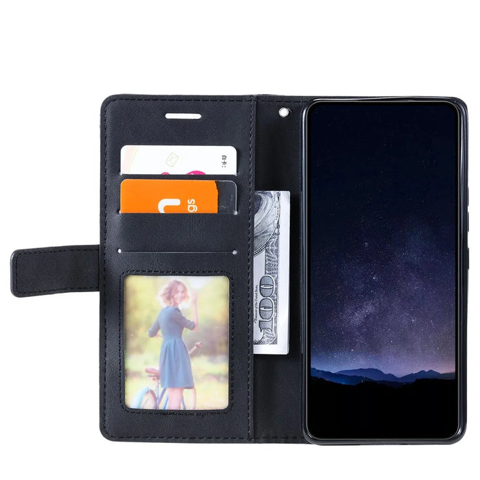 For Samsung Galaxy A05s 4G Case Flip Wallet PU Leather Skin-touch Shockproof Phone Cover - Black - 2
