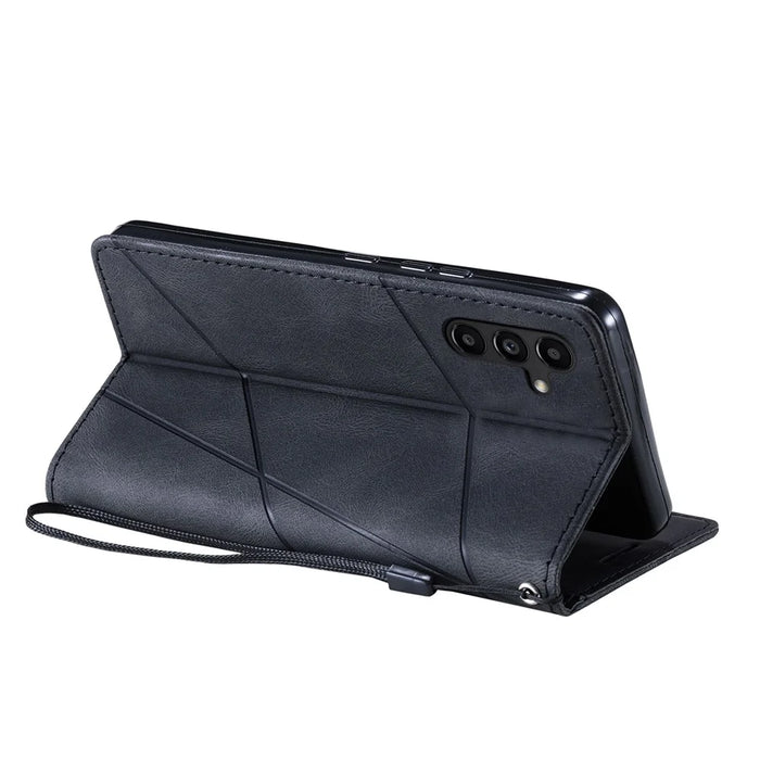 For Samsung Galaxy A05s 4G Case Flip Wallet PU Leather Skin-touch Shockproof Phone Cover - Black - 3