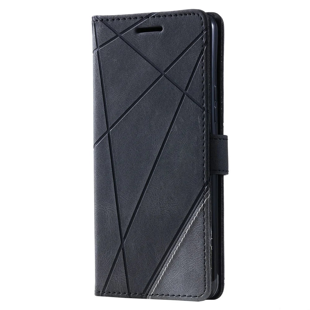 For Samsung Galaxy A35 5G Phone Stand Cover Anti-Scratch PU Leather Wallet Mobile Phone Case - Black - 7